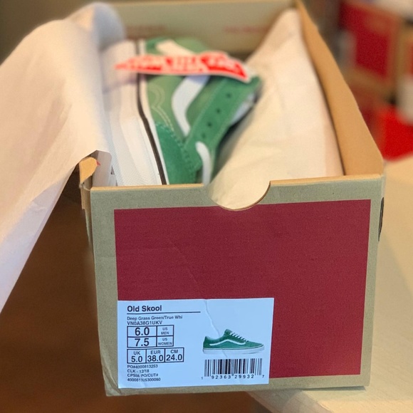 Vans OLD SKOOL Skate Shoes WOMENS Deep Grass Green - Picture 5 of 8